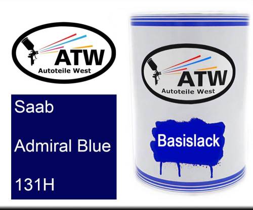 Saab, Admiral Blue, 131H: 500ml Lackdose, von ATW Autoteile West.